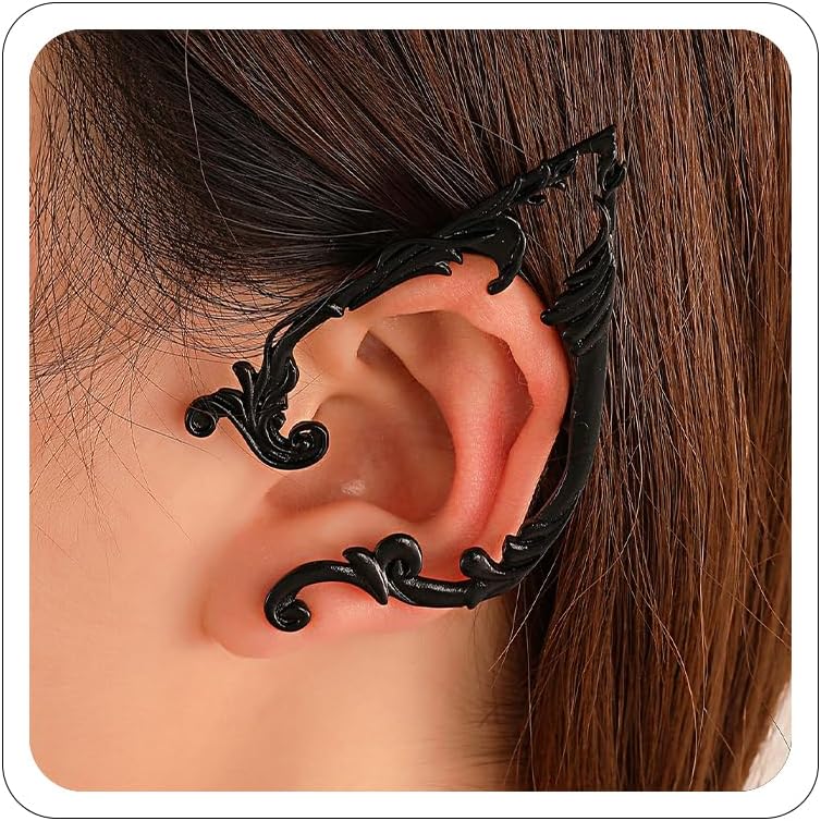 CSIYANJRY99 Elf Ear Cuffs for Women Butterfly Earrings Fairy Ears Goth Punk Ear Cuffs Halloween Accessorie Gothic Punk Jewelry Wrap Droping Earrings - Image 1